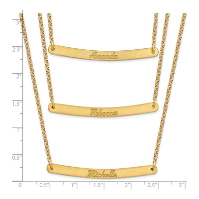 Gold-Plated Sterling Silver Personalized 3-Bar Name Necklace – view 3