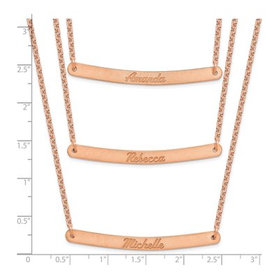 Rose Gold-Plated Sterling Silver Personalized 3-Bar Necklace – view 3