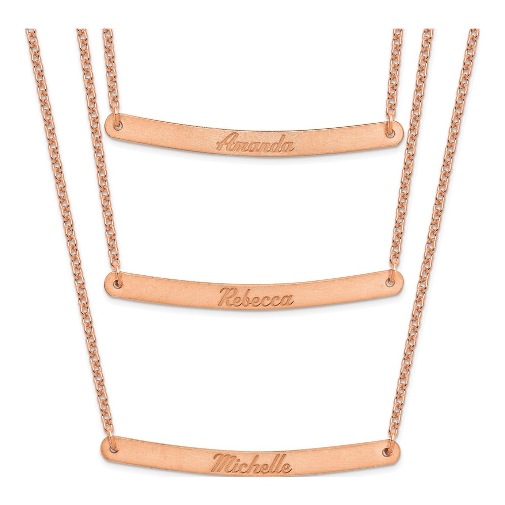 Rose Gold-Plated Sterling Silver Personalized 3-Bar Necklace