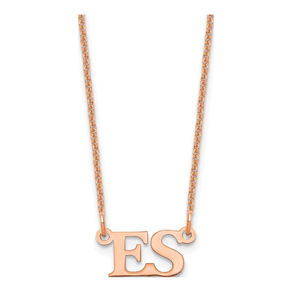 14K Rose Gold Personalized Initials Necklace