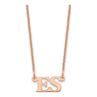 14K Rose Gold Personalized Initials Necklace