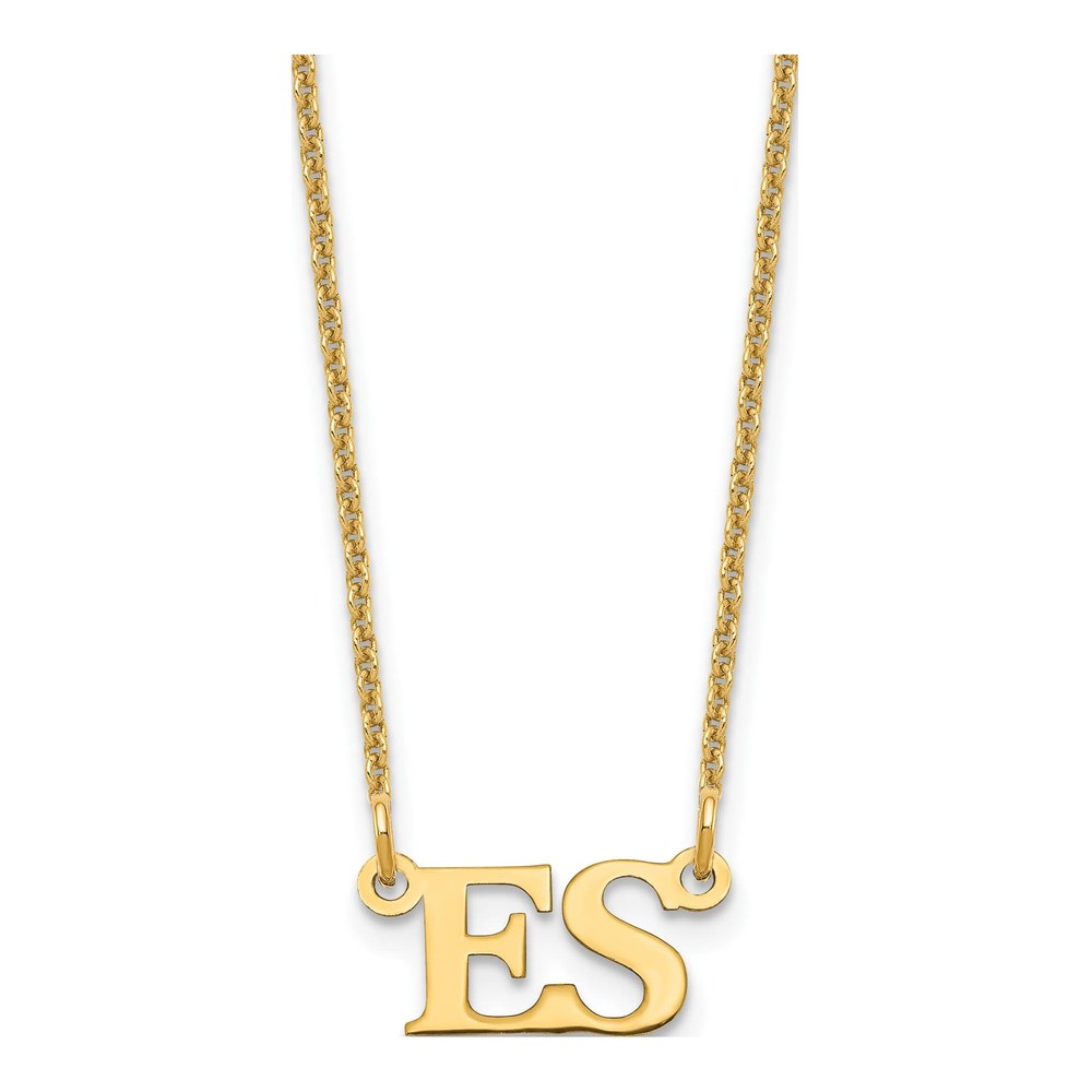 14K Yellow Gold Personalized Initials Necklace