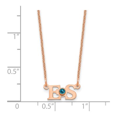 14K Rose Gold Crystal Personalized 2-Initials Necklace – view 3