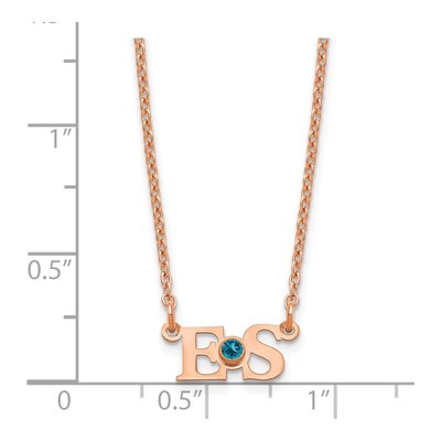 Rose Gold-Plated Sterling Silver Small Birthstone Initial Pendant – view 3