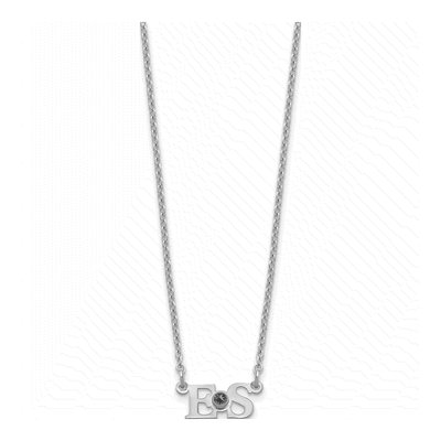 Sterling Silver Personalized 2-Initial Birthstone Necklace – view 2