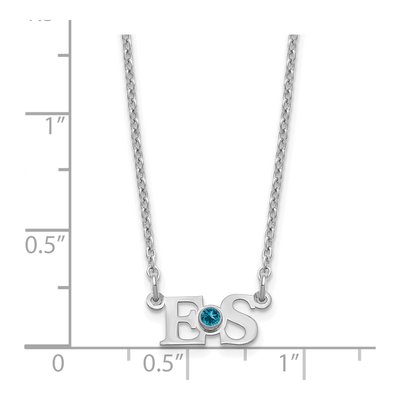 Sterling Silver Personalized 2-Initial Birthstone Necklace – view 3