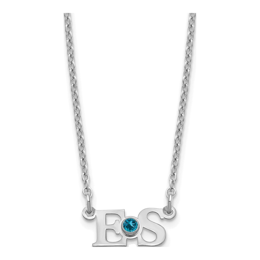 Personalized 2-Initial Birthstone Necklace