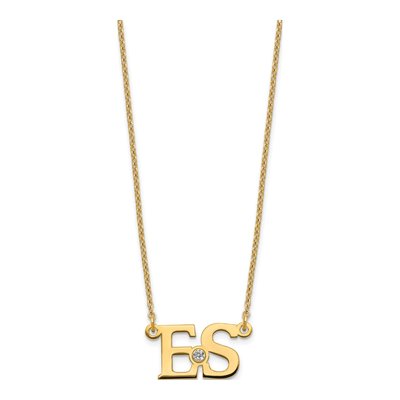Gold-Plated Sterling Silver Personalized 2-Initial Birthstone Necklace – view 2