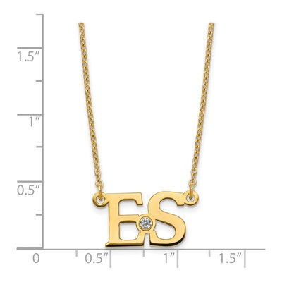Gold-Plated Sterling Silver Personalized 2-Initial Birthstone Necklace – view 3