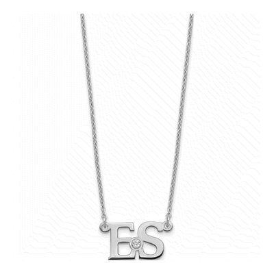 Sterling Silver Personalized 2-Initials Birthstone Necklace – view 2
