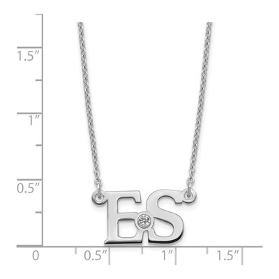 Sterling Silver Personalized 2-Initials Birthstone Necklace – view 3