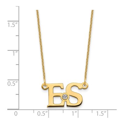 14K Yellow Gold Crystal Personalized 2-Initial Birthstone Necklace – view 3