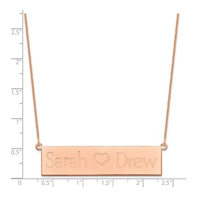 14K Rose Gold Personalized 2-Name Bar Necklace – view 2