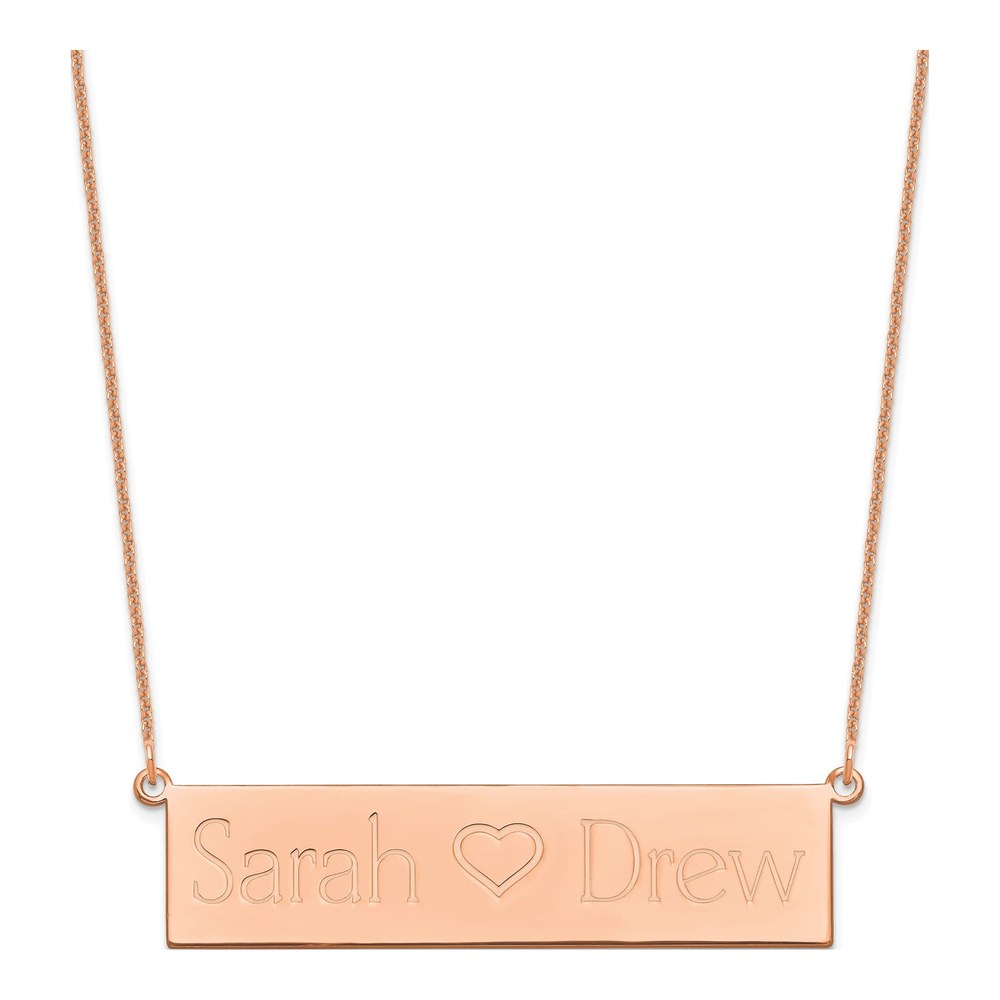 14K Rose Gold Personalized 2-Name Bar Necklace