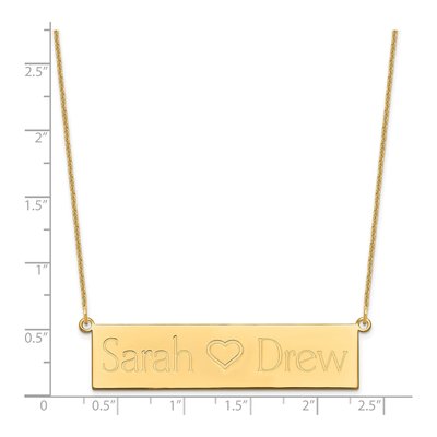 14K Yellow Gold Personalized 2-Name Bar Necklace – view 3