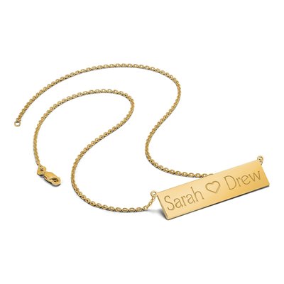 14K Yellow Gold Personalized 2-Name Bar Necklace – view 4