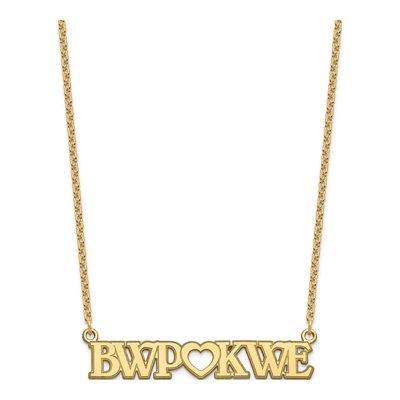 Gold-Plated Sterling Silver Personalized Couple's Monogram Heart Necklace – view 2