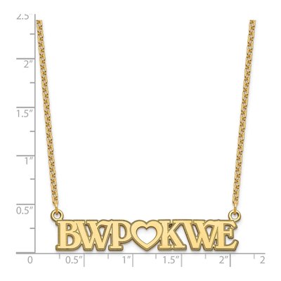 Gold-Plated Sterling Silver Personalized Couple's Monogram Heart Necklace – view 3