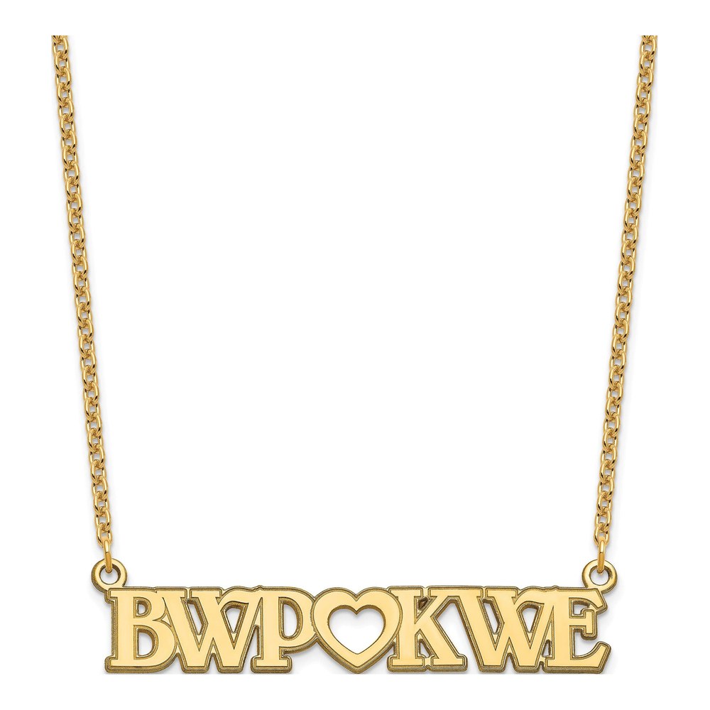Gold-Plated Sterling Silver Personalized Couple's Monogram Heart Necklace