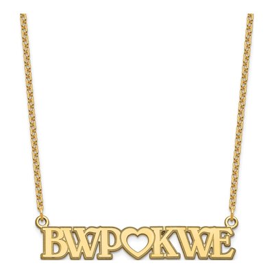Gold-Plated Sterling Silver Personalized Couple's Monogram Heart Necklace