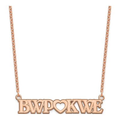 Rose Gold-Plated Sterling Silver Personalized Couple's Monogram Heart Necklace