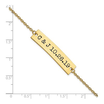 Gold-Plated Sterling Silver Personalized Initials Date Bar Bracelet – view 3