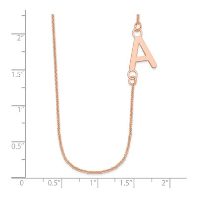 14K Rose Gold Offset Initial Necklace – view 3