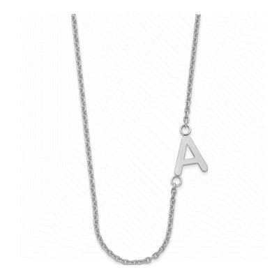 Sterling Silver Small Offset Initial Necklace – view 2