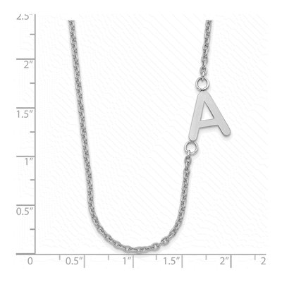 Sterling Silver Small Offset Initial Necklace – view 3