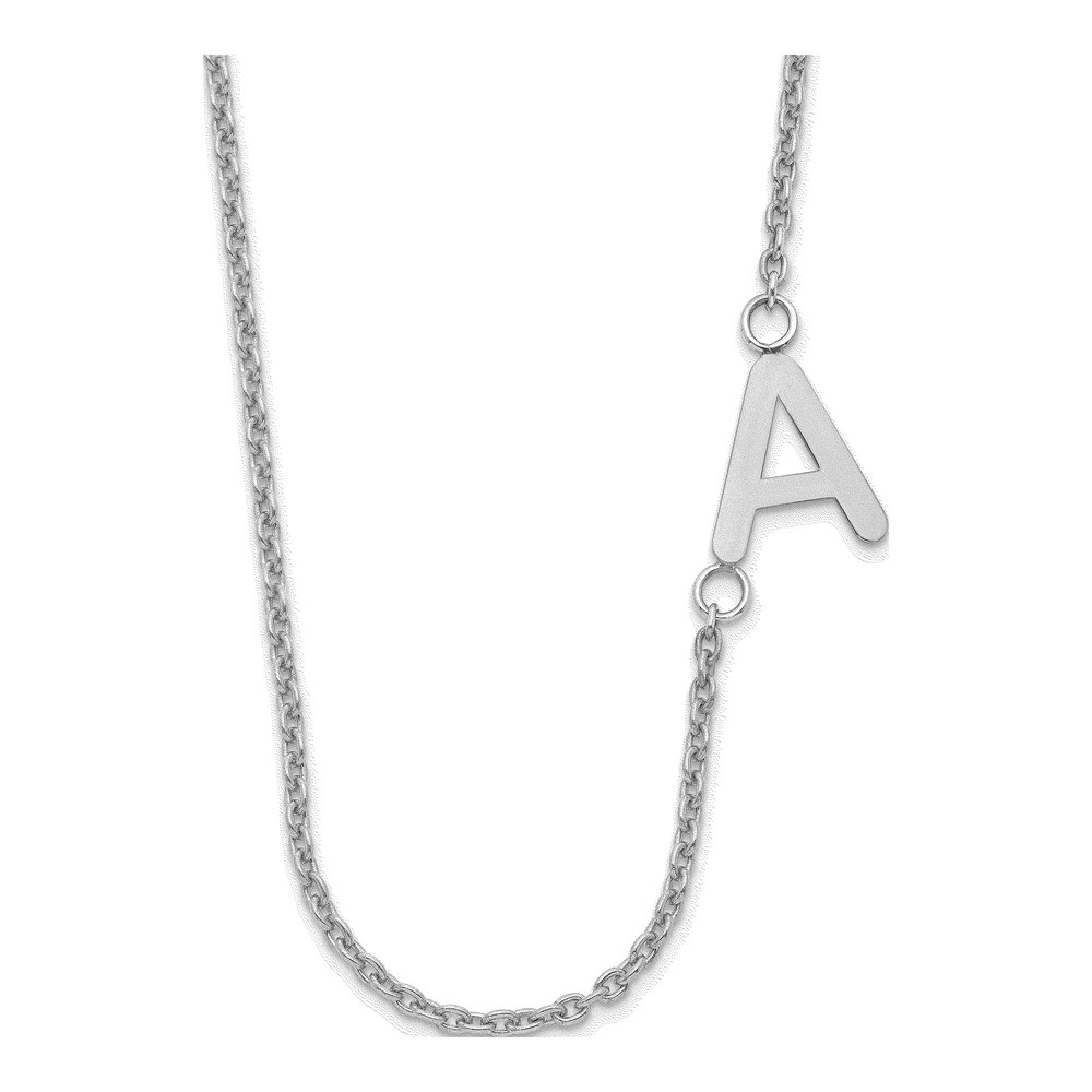 Sterling Silver Small Offset Initial Necklace