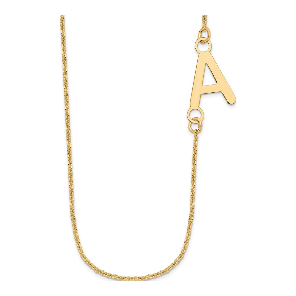 14K Yellow Gold Personalized Initial Necklace