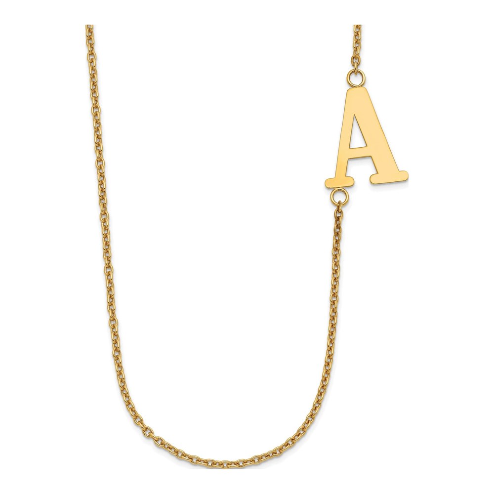 Gold-Plated Sterling Silver Personalized Large Initial Necklace