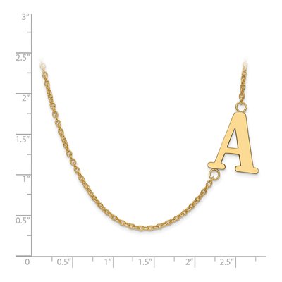 14K Yellow Gold Large Offset Initial Necklace – view 3