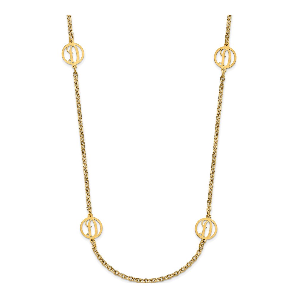 Gold-Plated Sterling Silver Personalized Initial Station Necklace
