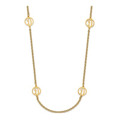 Gold-Plated Sterling Silver Personalized Initial Station Necklace