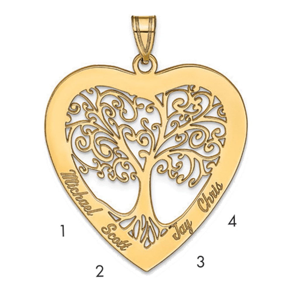 Personalized Heart Family Tree Pendant