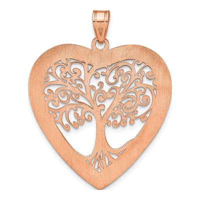 14K Rose Gold Heart Family Tree Pendant – view 4