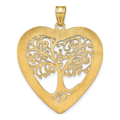 14K Yellow Gold Heart Family Tree Pendant – view 4