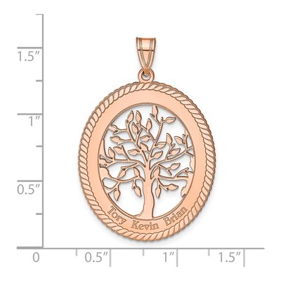 14K Rose Gold Oval Family Tree Pendant – view 3