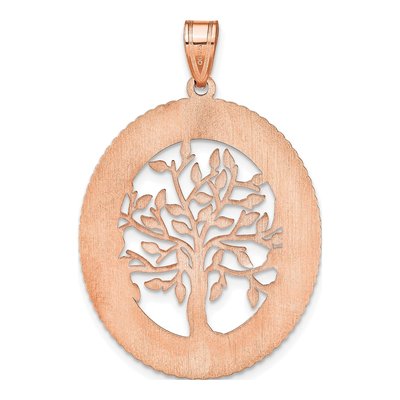 14K Rose Gold Oval Family Tree Pendant – view 4