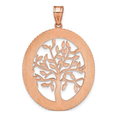 14K Rose Gold Oval Family Tree Pendant – view 4