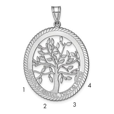 Sterling Silver Personalized Family Tree Pendant