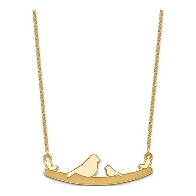 14K Rose Gold Mom Baby Bird Necklace – view 2