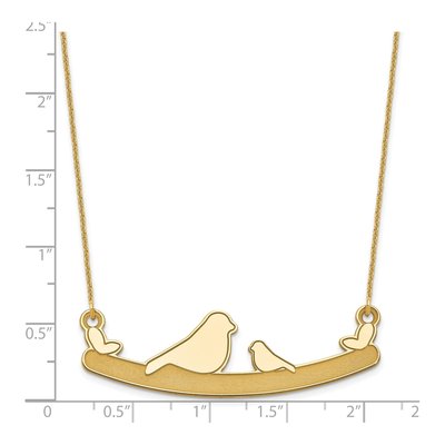 14K Yellow Gold Mom Baby Bird Necklace – view 3