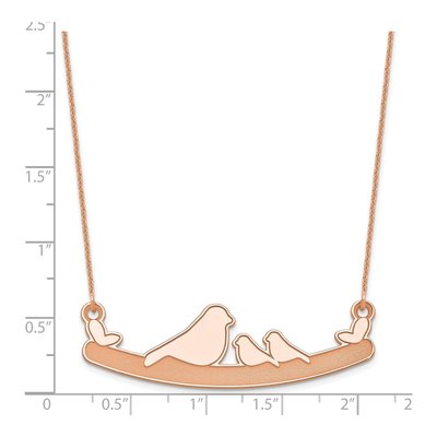 14K Rose Gold Mom Baby Birds Necklace – view 2