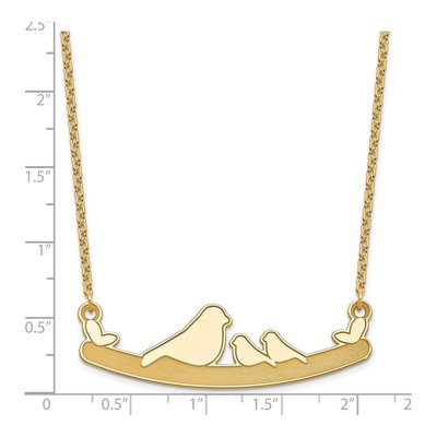 Rose Gold-Plated Sterling Silver Bird Family Pendant – view 3