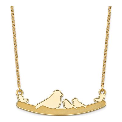 Rose Gold-Plated Sterling Silver Bird Family Pendant