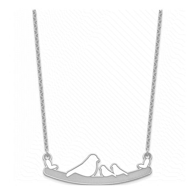 Sterling Silver Personalized Mom Baby Birds Pendant Necklace – view 2