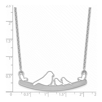 Sterling Silver Personalized Mom Baby Birds Pendant Necklace – view 3