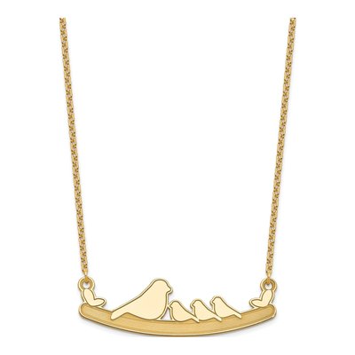 Gold-Plated Sterling Silver Mom Baby Birds Pendant Necklace – view 2